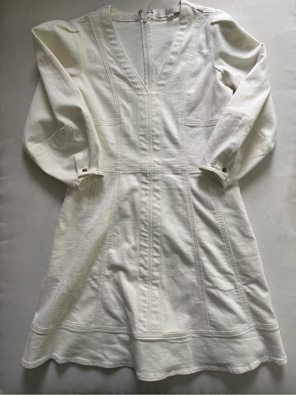 Loft soft white denim dress